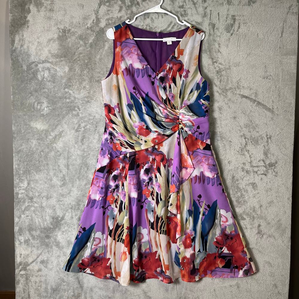 Vintage Y2K Romantic Watercolor Floral Dress Garden Party Aesthetic Whimsical 16